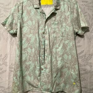 Men's Green Leaf Print Shirt